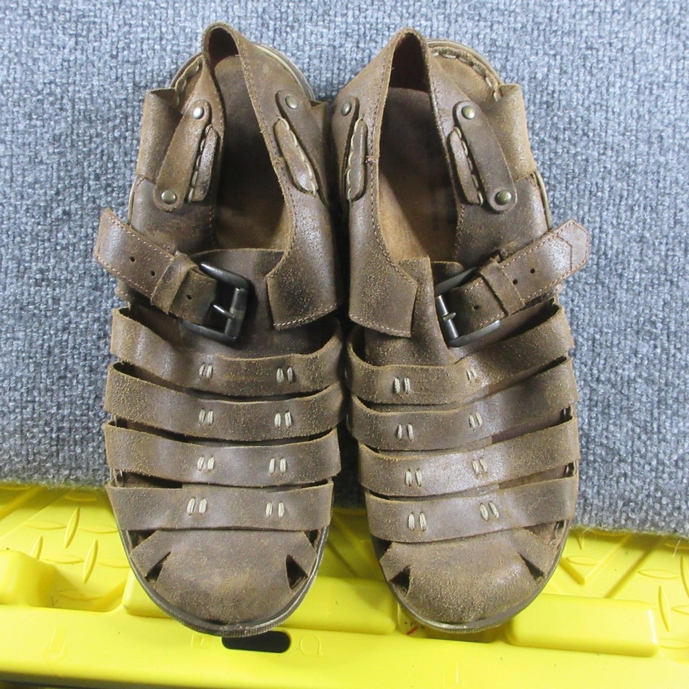 Josef Seibel Sandals Mens Size 12 Brown Leather Fisherman Buckle Comfort Casual